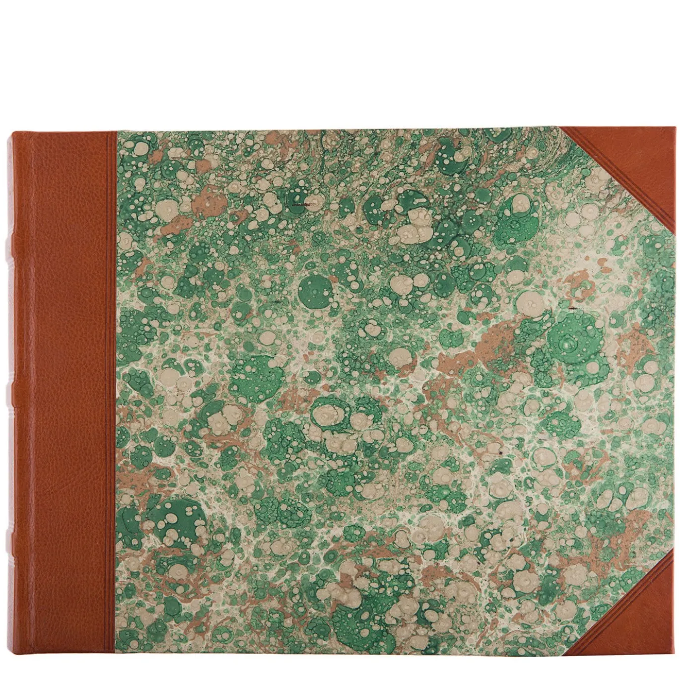 Album fotografico in pelle verde paesaggio
