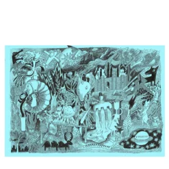 Alle Fresche Sorgenti - Disegno a penna su carta colorata
