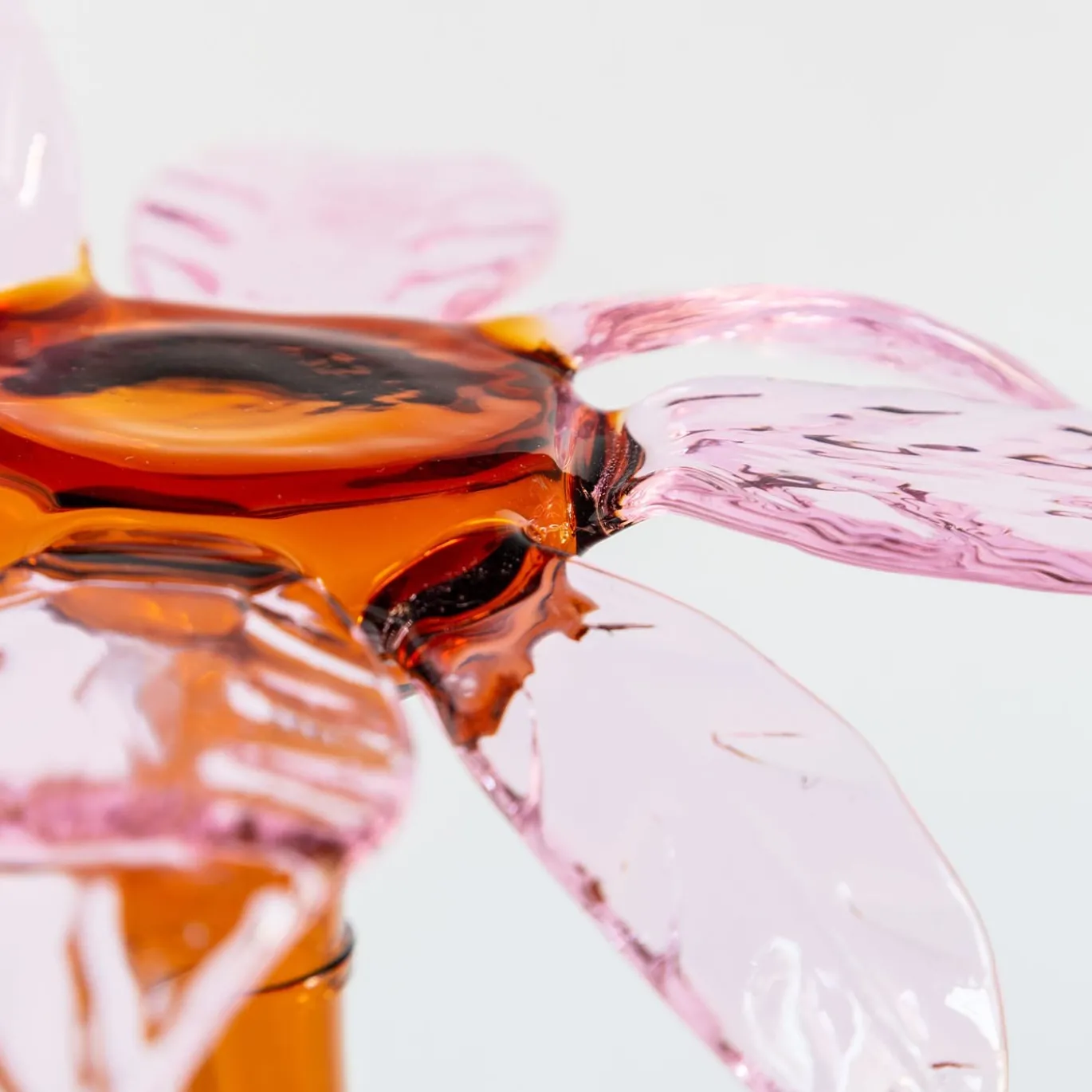 Alzata da dessert in vetro soffiato rosa e arancione Las Palmas