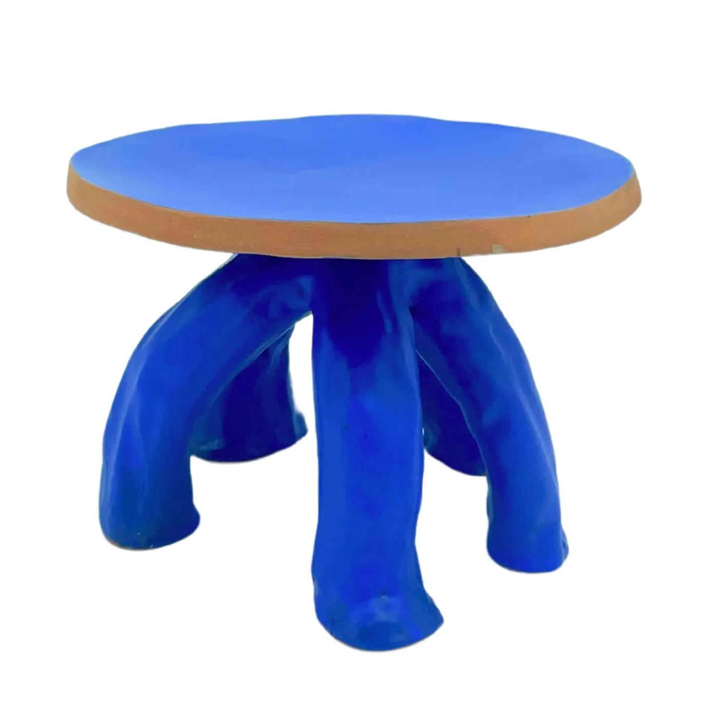 Alzata in Ceramica Serie Fungo Blu Klein Opaco