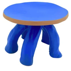 Alzata in Ceramica Serie Fungo Blu Klein Opaco