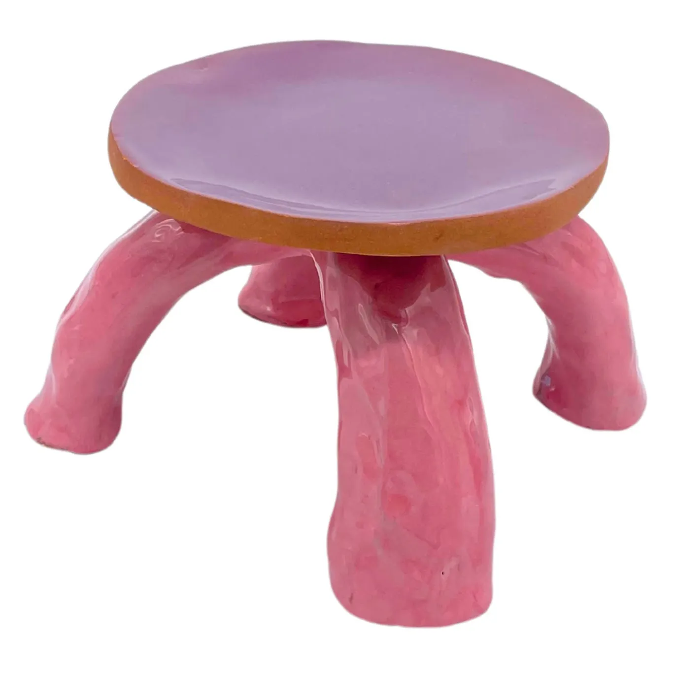 Alzata in Ceramica Serie Fungo Lilla e Rosa Quarzo