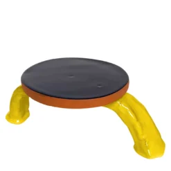 Alzata in Ceramica Serie Fungo Blu Marino e Giallo Cadmio