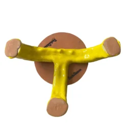 Alzata in Ceramica Serie Fungo Blu Marino e Giallo Cadmio
