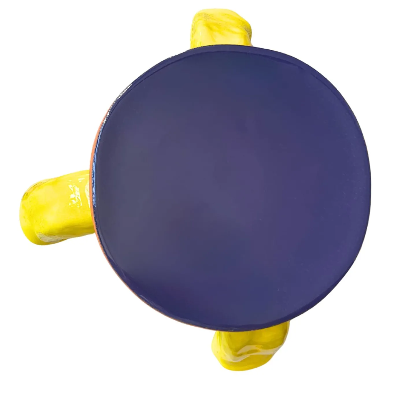 Alzata in Ceramica Serie Fungo Blu Marino e Giallo Cadmio