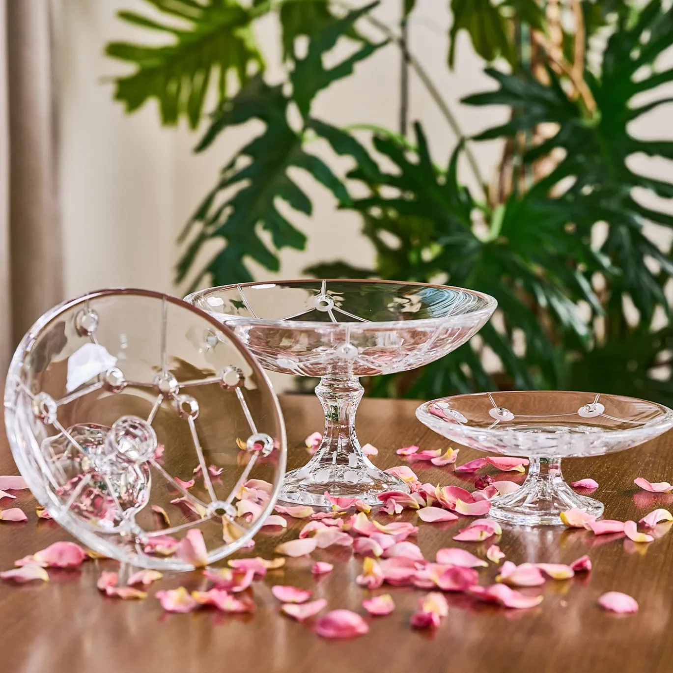Alzata per dolci media Costellation in cristallo