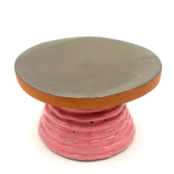 Alzata per torta Fungo Ciccia bronzo metallizzato e rosa