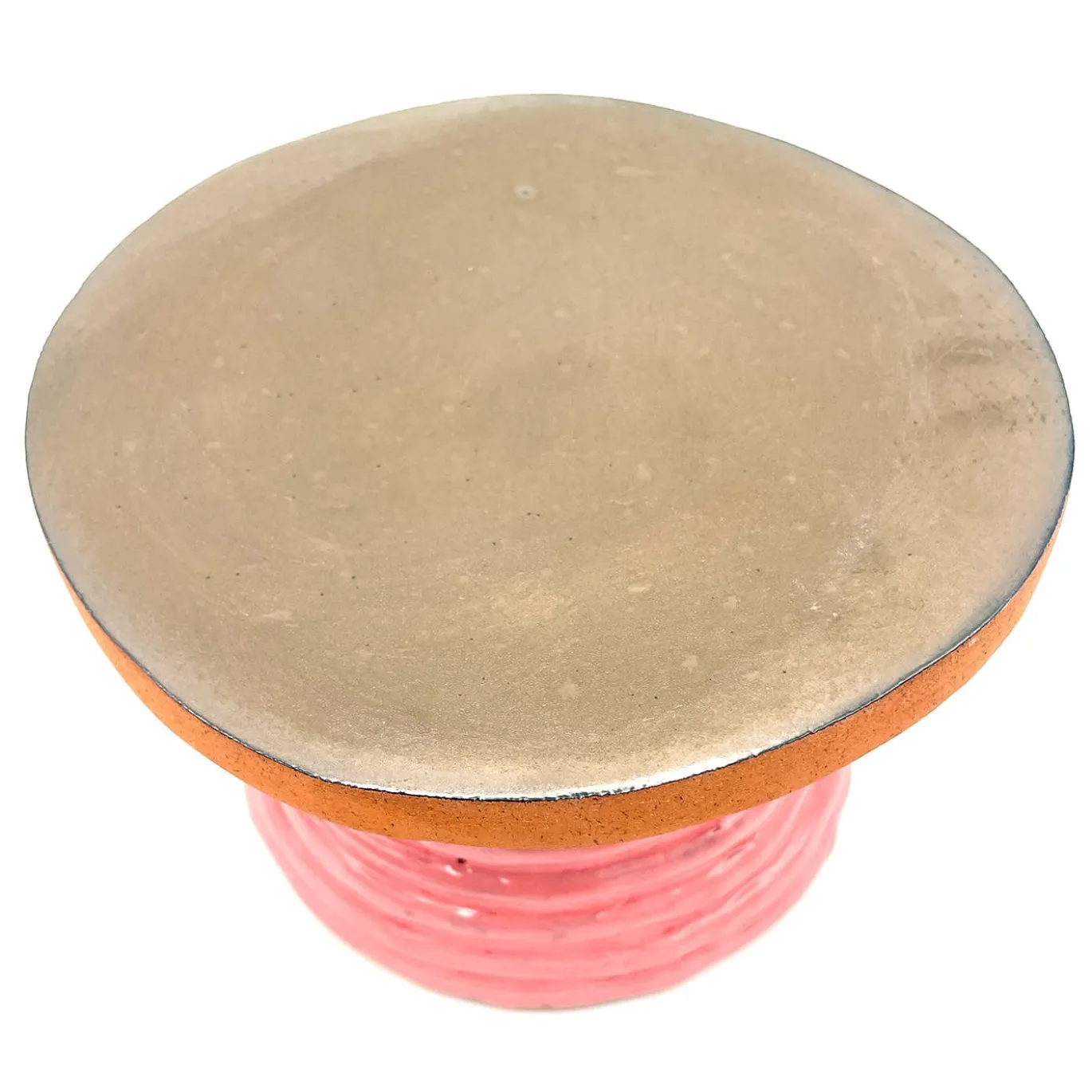 Alzata per torta Fungo Ciccia bronzo metallizzato e rosa
