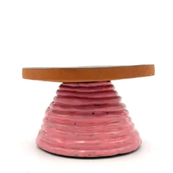 Alzata per torta Fungo Ciccia bronzo metallizzato e rosa