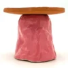 Alzata per torta Fungo Rock rosa e bianca lucida