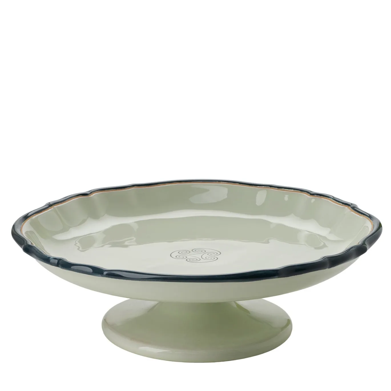 Alzata per torta in ceramica Monogram Verde Velluto Botanico