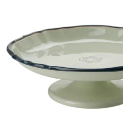 Alzata per torta in ceramica Monogram Verde Velluto Botanico