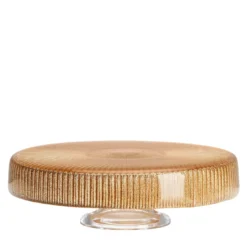 Alzata per Torta in Vetro Cognac Glitter Noel