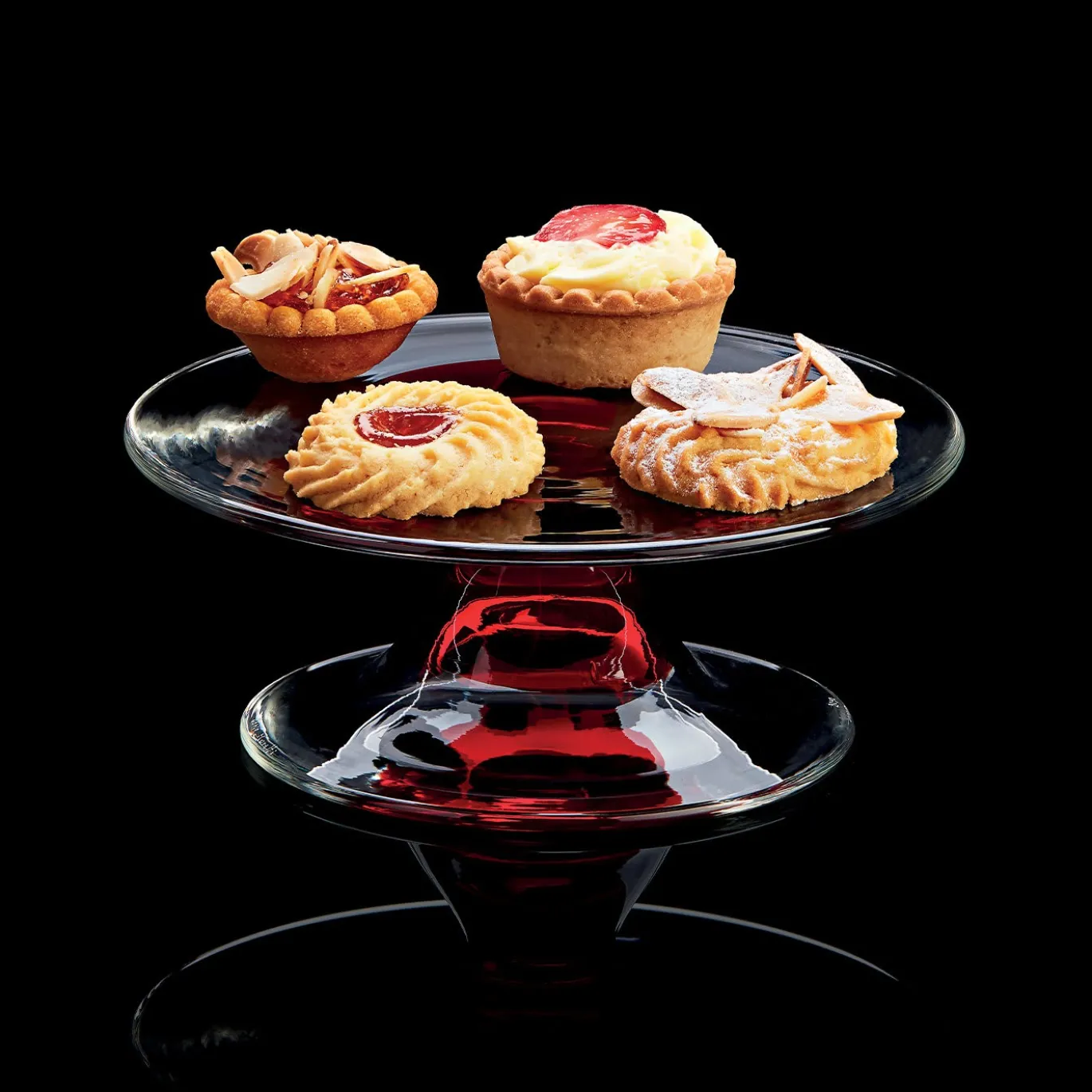 Alzata per torta Madeleine rossa