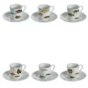 Amami Set di 6 tazze da caffè espresso in porcellana con pesci tropicali