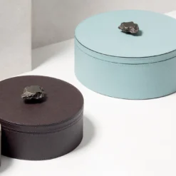 Ambretta Azzurro Scatola rotonda grande alta