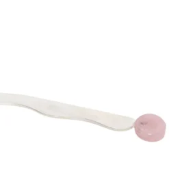Aprilettere in ottone placcato argento e pietra di quarzo rosa