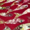 Arazzo Dipinto a Mano in Velluto Vortice Rosso