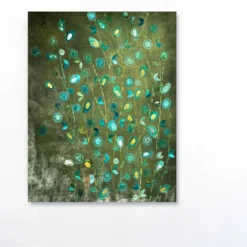 Arazzo Dipinto a Mano in Velluto Verde Eden