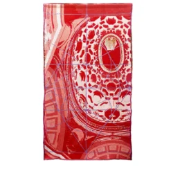 Arazzo double face Borromini in Rosso Bacca e Blu Blitzblau