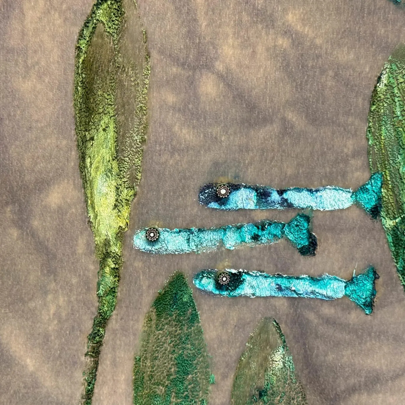 Arazzo Fantasia d'Acqua in Velluto Azzurro