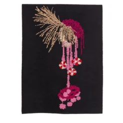 Arazzo Fantasma Rosa e Nero in lana di Anna Galtarossa