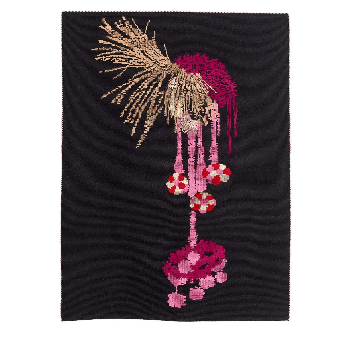 Arazzo Fantasma Rosa e Nero in lana di Anna Galtarossa