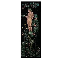 Arazzo in velluto nero Florae Incantata Peach Tree