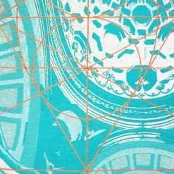 Arazzo jacquard blu Tiffany Borromini