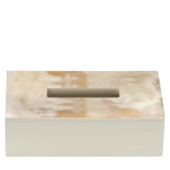 Armida Scatola per tessuti avorio con inserto in corno