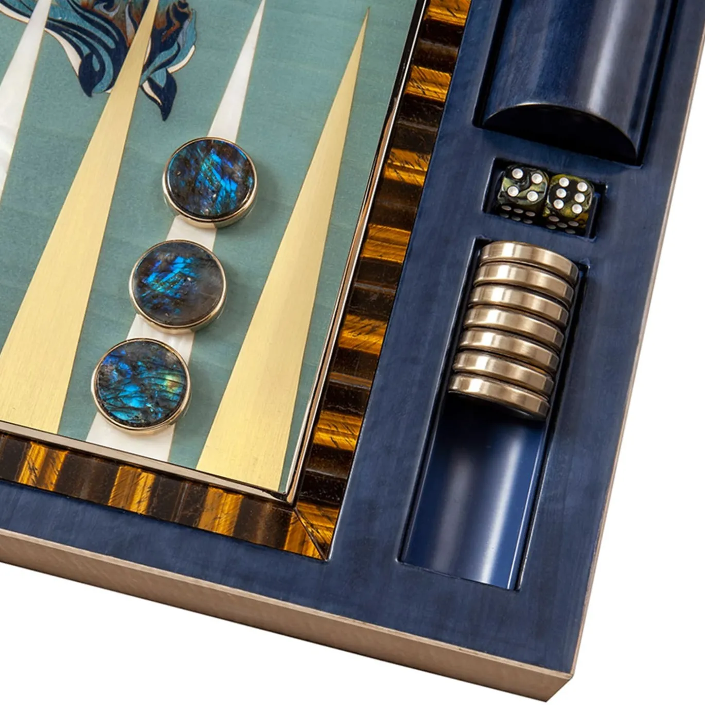 Backgammon Artistico intarsiato e policromo di Fabio Calagna