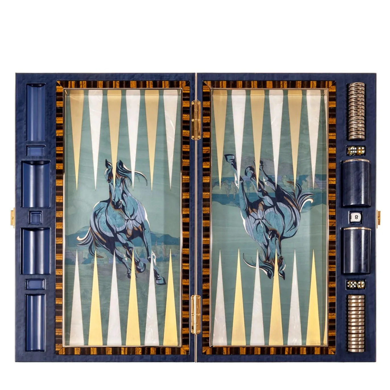 Backgammon Artistico intarsiato e policromo di Fabio Calagna