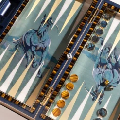 Backgammon Artistico intarsiato e policromo di Fabio Calagna