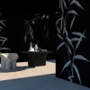Bamboo White Row White Row Carta da parati