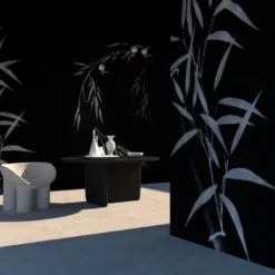 Bamboo White Row White Row Carta da parati