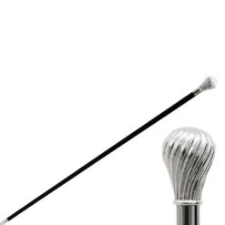 Bastone Argento con Pomolo Classico