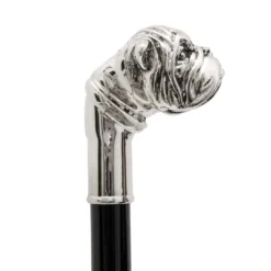 Bastone Bulldog d'argento