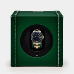 Bauletto porta orologi in pelle verde