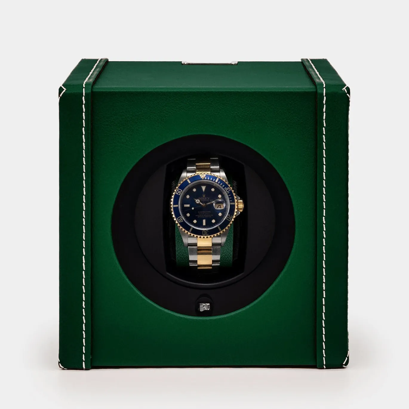 Bauletto porta orologi in pelle verde