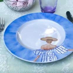 Beatrice Ischia Piatto da dessert in porcellana blu