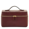 Beauty Case Grande in Pelle Amarena