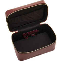 Beauty Case Grande in Pelle Amarena