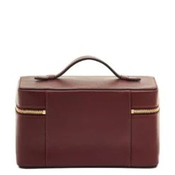 Beauty Case Grande in Pelle Amarena
