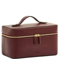 Beauty Case Grande in Pelle Amarena