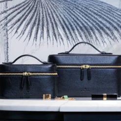 Beauty Case Grande in Pelle Nera