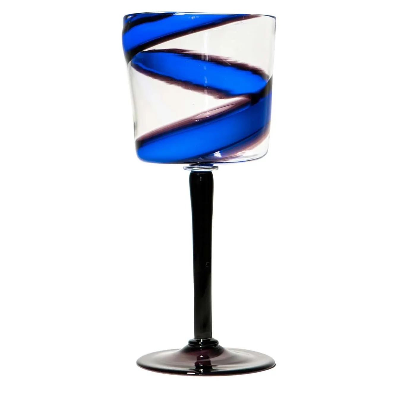 Bicchiere a stelo Vortex in blu/viola