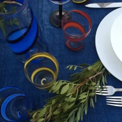 Bicchiere a stelo Vortex in blu/viola