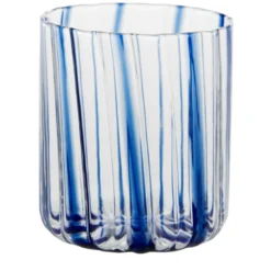 Bicchiere a strisce blu