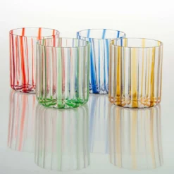 Bicchiere a strisce color ambra