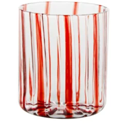 Bicchiere a strisce rosse